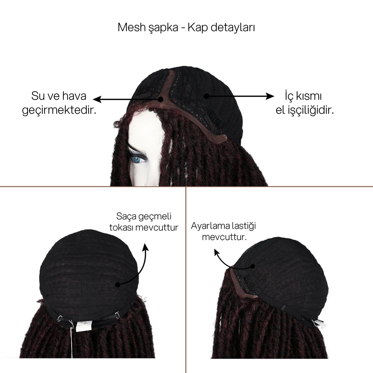 KIZIL RASTALI PERUK - Görsel 3