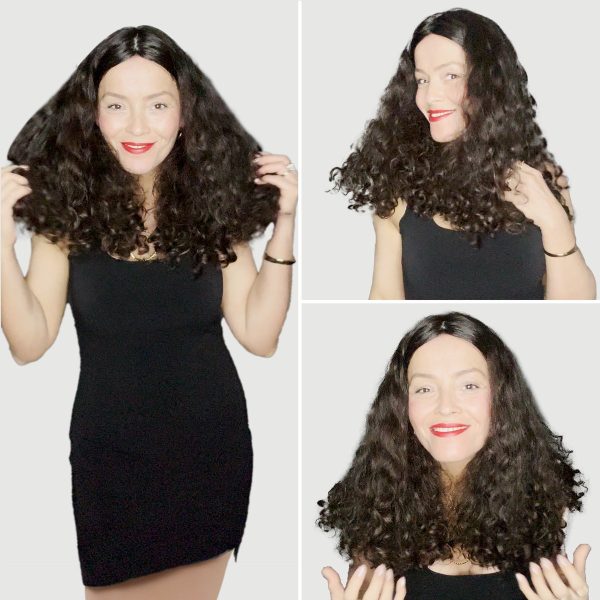 SİYAH KIVIRCIK ORTA BOY MEDİKAL PERUK