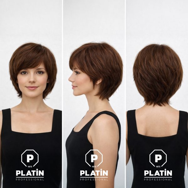 Tül Peruk Kısa -Kızıl Kestane