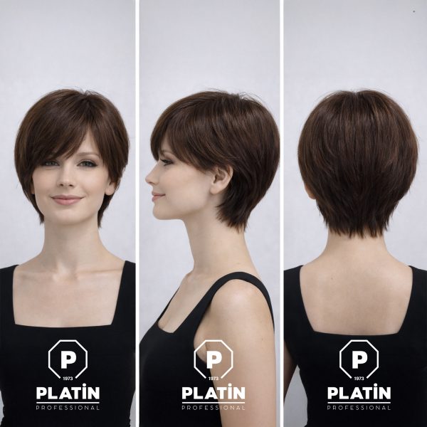 Tül Peruk Kısa - Kahve