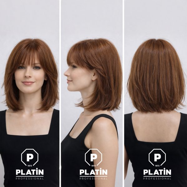 Tül Peruk Küt - Perçemli Açık Kahve