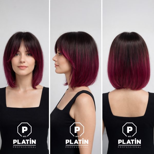 Tül Peruk Küt - Fuşya Ombre